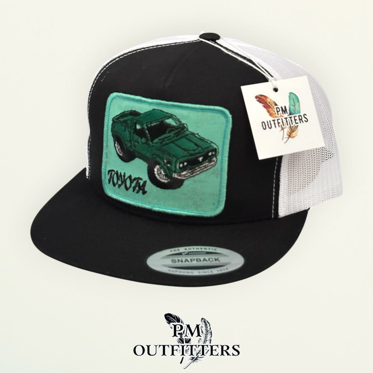 PM Outfitters vintage Toyota authentic vintage patch Yupoong 6006 black white as-is condition