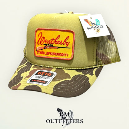 Weatherby Otto foam front trucker hat interior tag detail