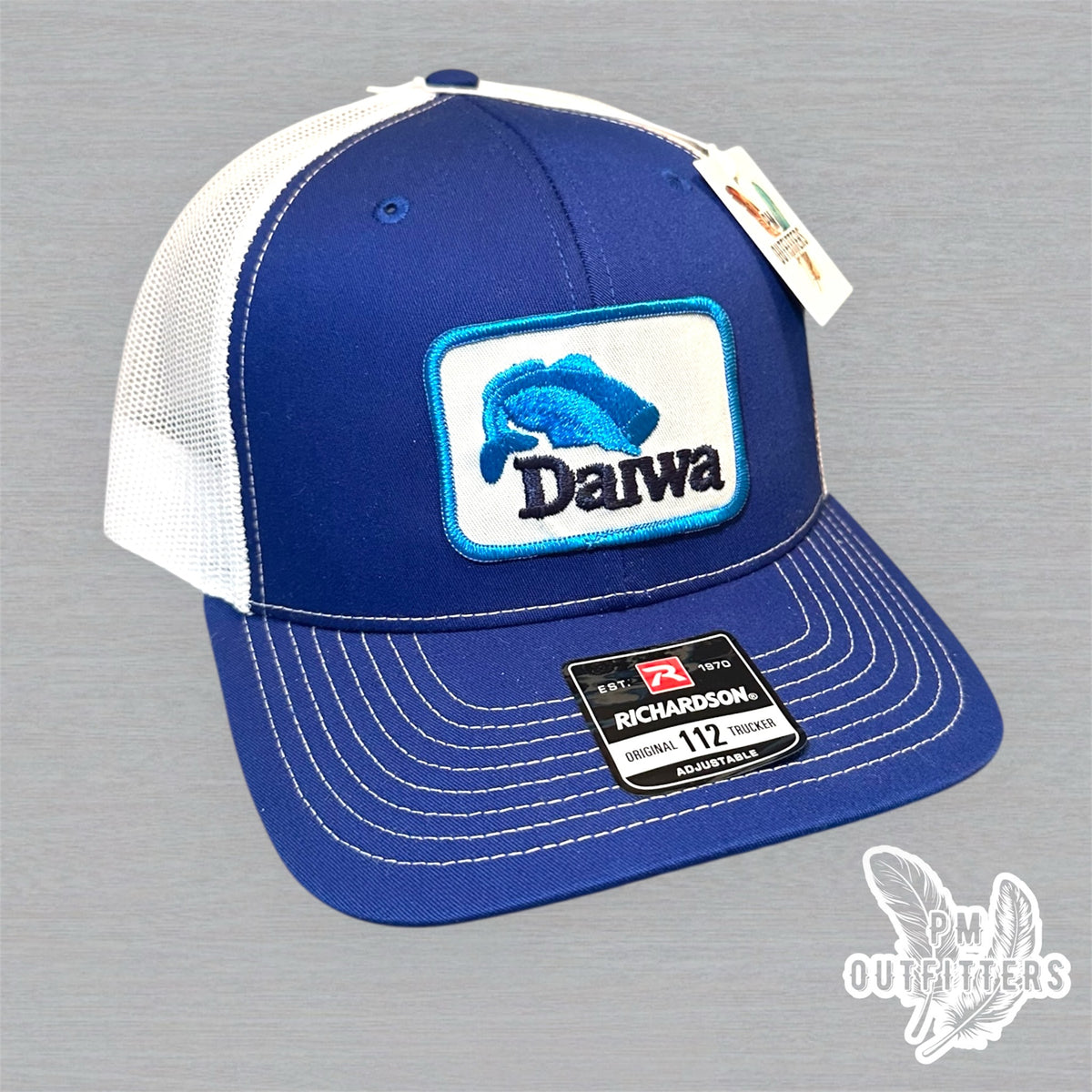 Team Daiwa Vintage Patch Trucker Hat - Richardson 112 Blue White