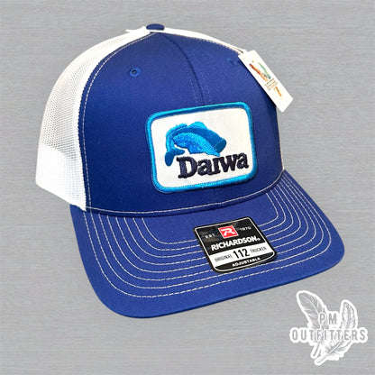 Team Daiwa Vintage Patch Trucker Hat - Richardson 112 Blue White