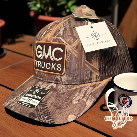 GMC Trucks Vintage Logo Camo Trucker Hat