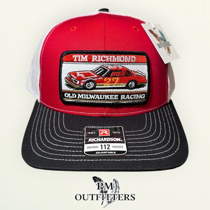 Tim Richmond #27 Old Milwaukee Racing Trucker Hat - PM Outfitters | Richardson 112 Red Black White NASCAR
