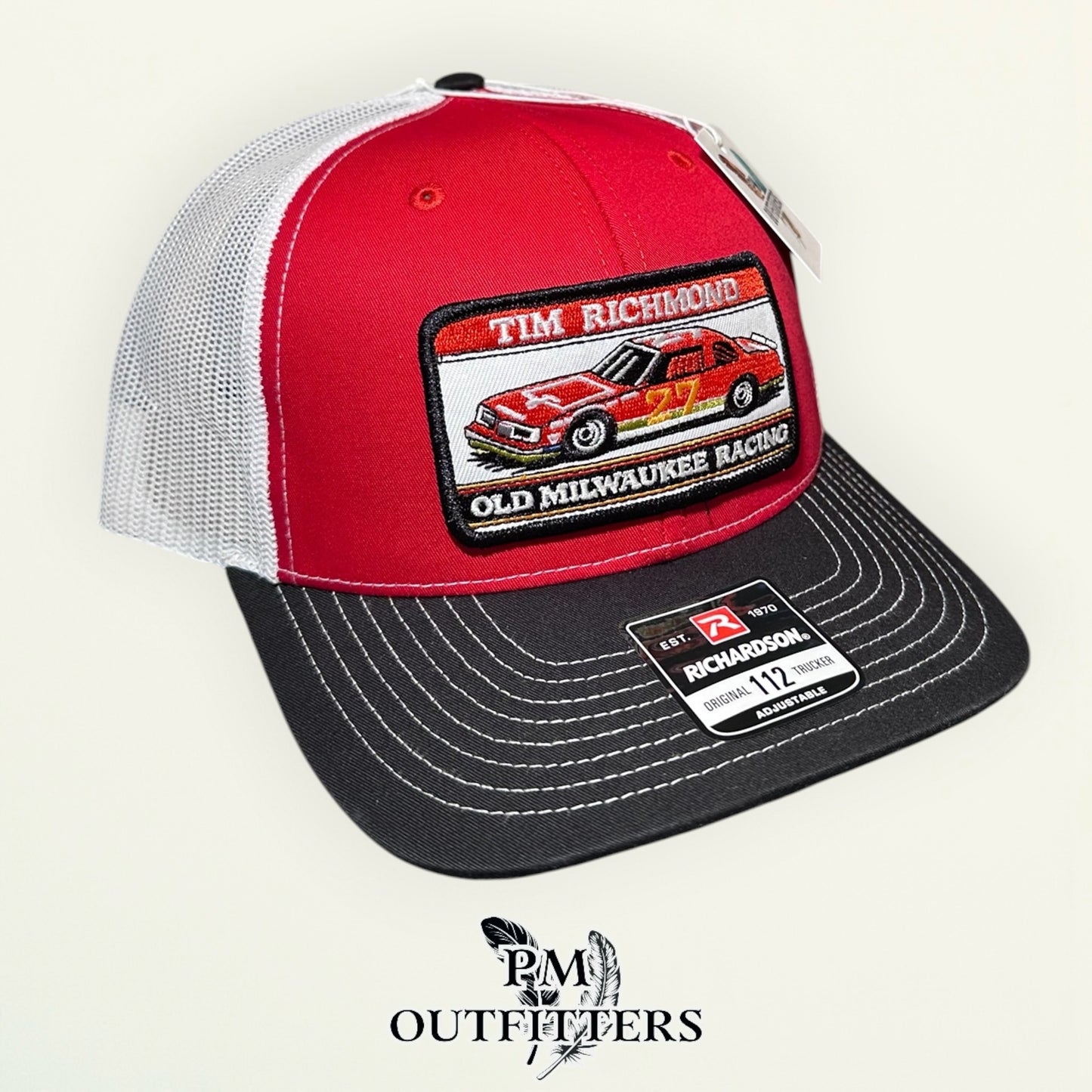 Tim Richmond #27 Old Milwaukee Racing Trucker Hat - PM Outfitters | Richardson 112 Red Black White NASCAR