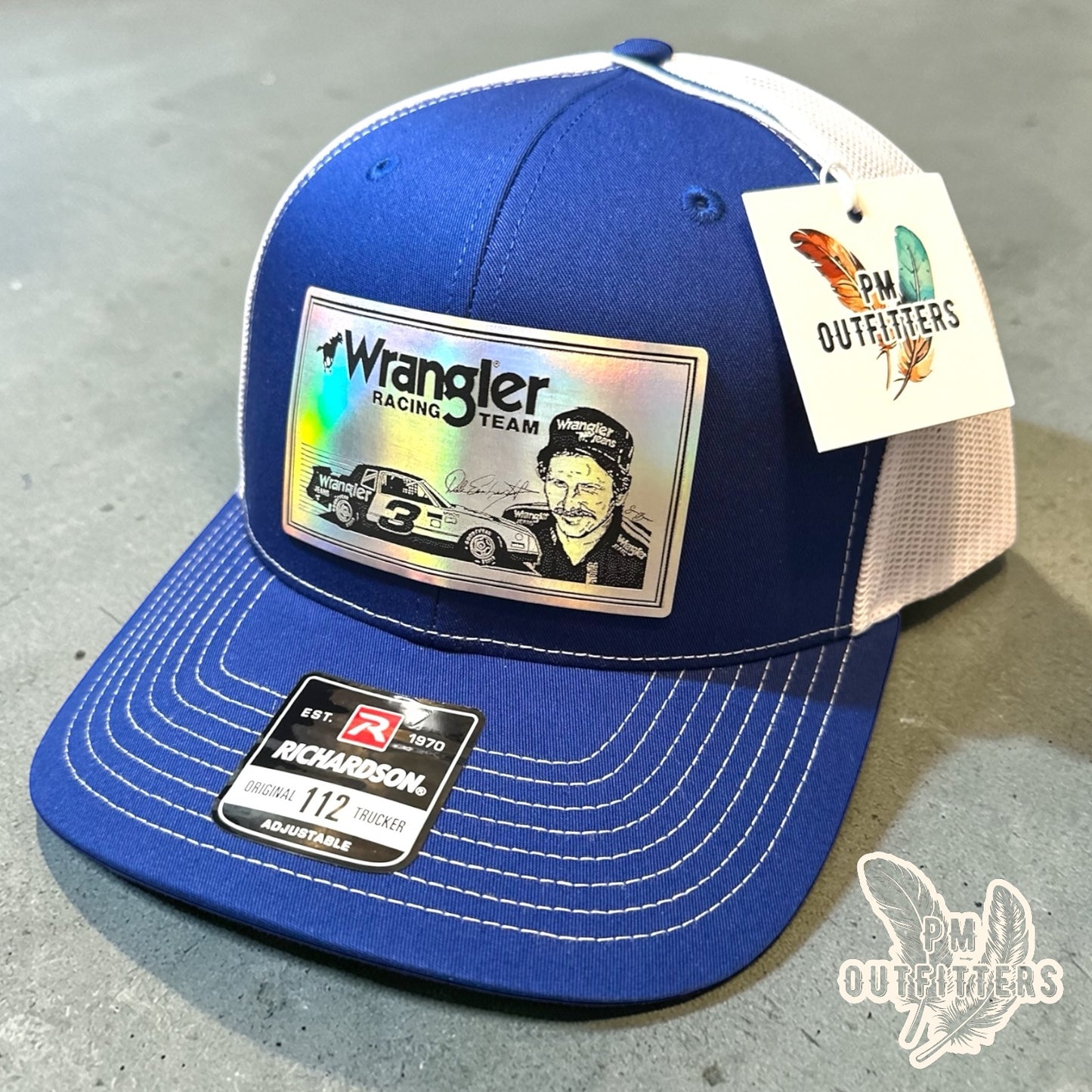 Dale Earnhardt Holographic Wrangler Racing Richardson 112 Trucker Hat Custom