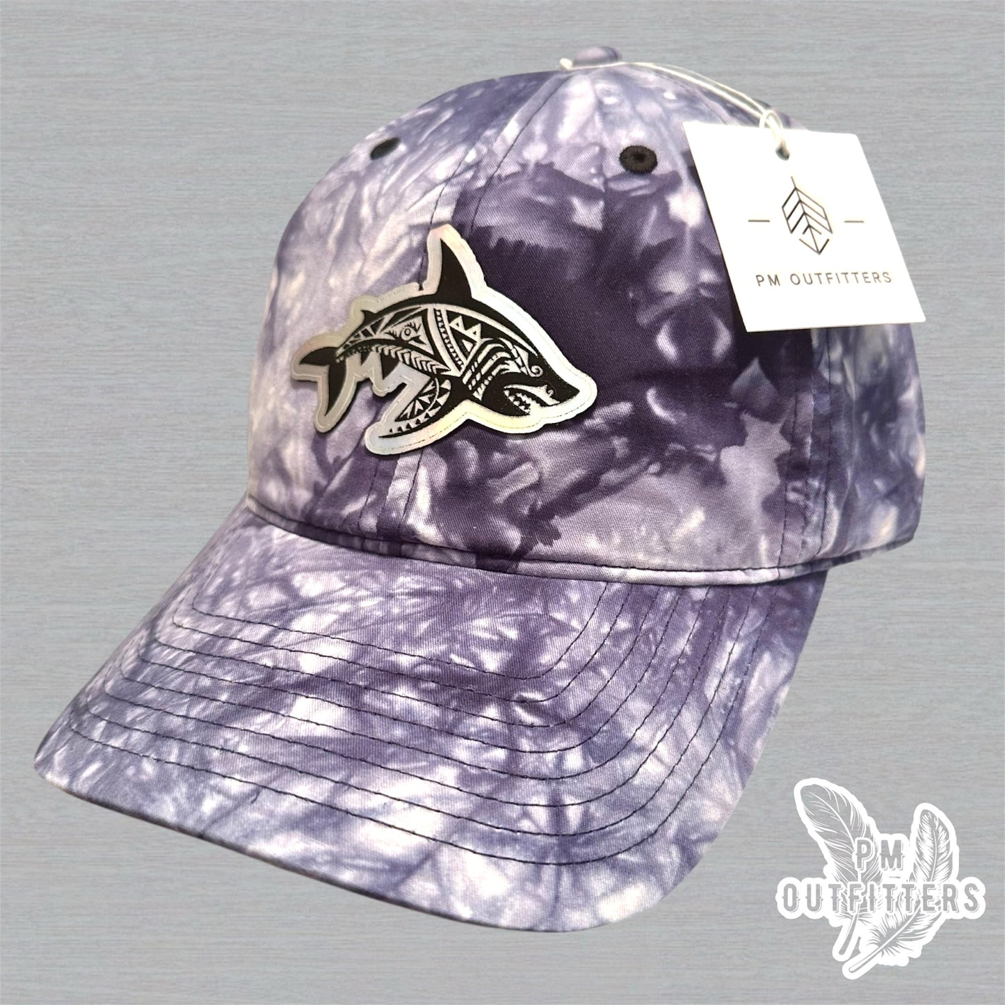 PM Outfitters Custom Design Holographic Tribal Shark Nautical Print Cap