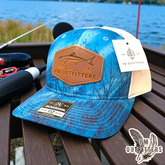 PM Outfitters Custom Logo Cobia Patch | Realtree Fishing Richardson 112 Trucker Hat