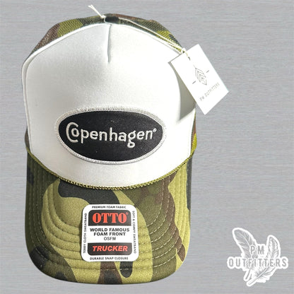 Vintage Copenhagen Tobacco Foam Front Camo Rope Trucker Hat