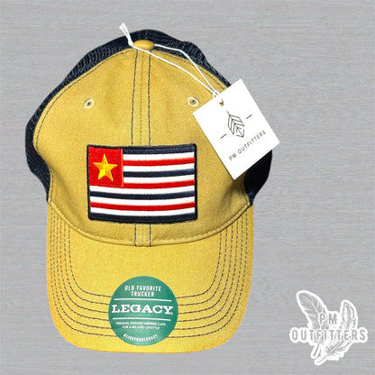 Retro 1861 Louisiana State Flag Patch - Khaki & Navy Legacy Trucker Hat