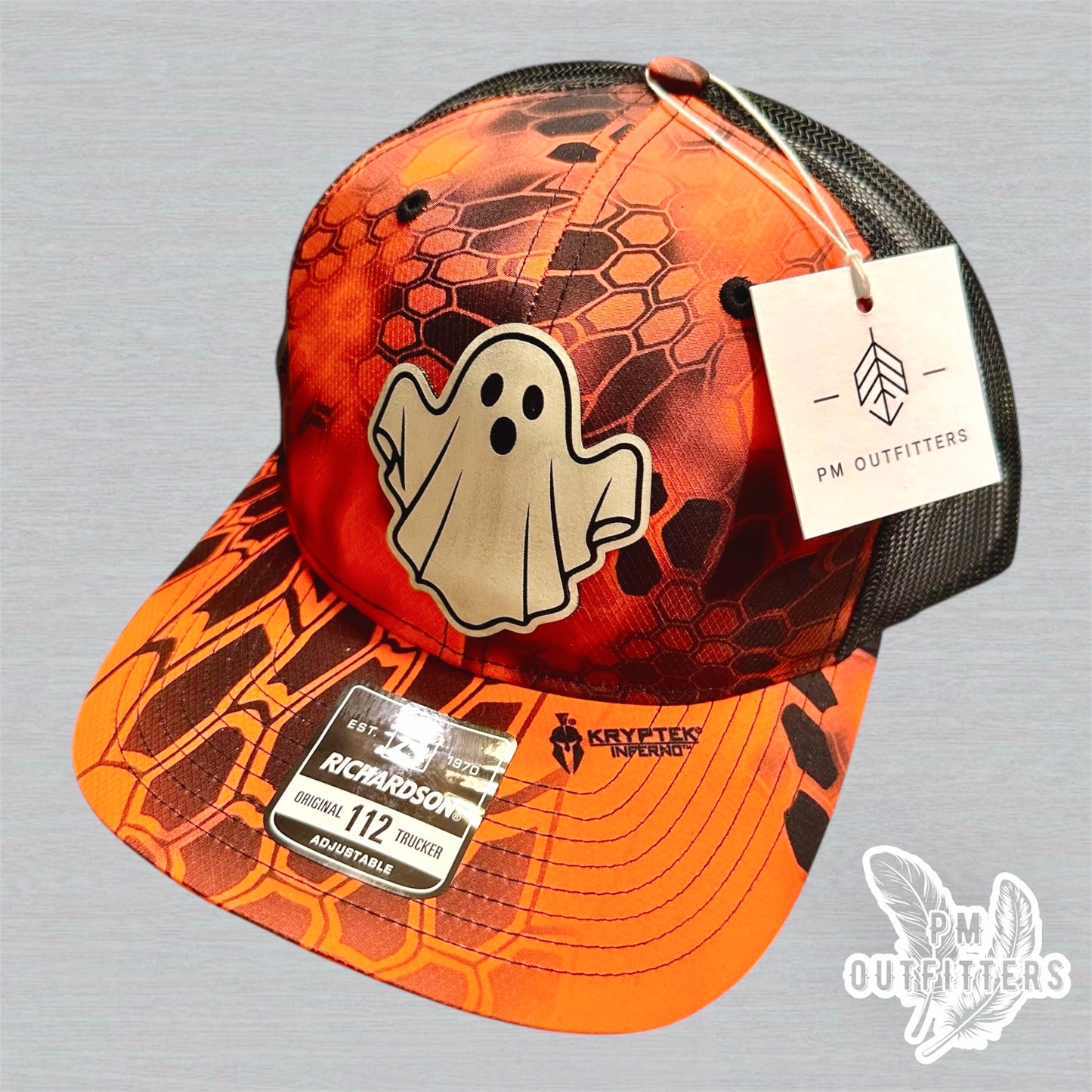 Custom Design Halloween Ghost Custom Design Richardson 112 Kryptek Inferno Trucker