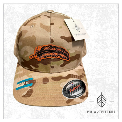 Signature Feather Camo FlexFit Trucker Hat