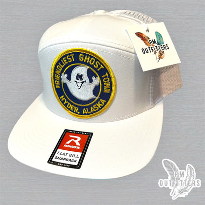 Vintage Hyder Alaska Friendliest Ghost Town Patch Trucker Hat - Richardson 168 White