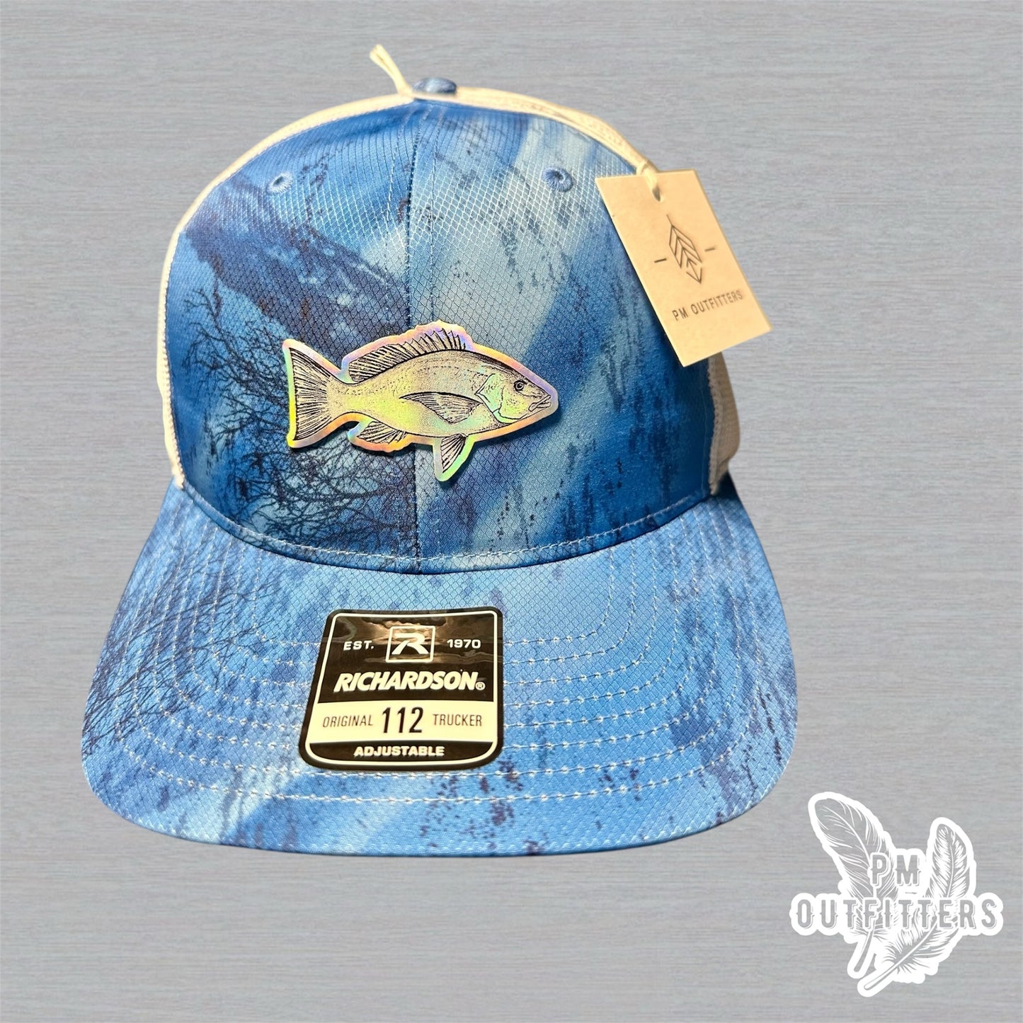 PM Outfitters Holographic Red Snapper Richardson 112 Realtree Fishing Trucker