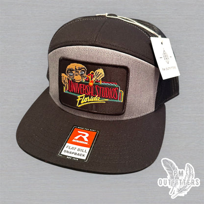 Universal Studios Florida Trucker Hat - Retro Patch Richardson 168 Gray Black