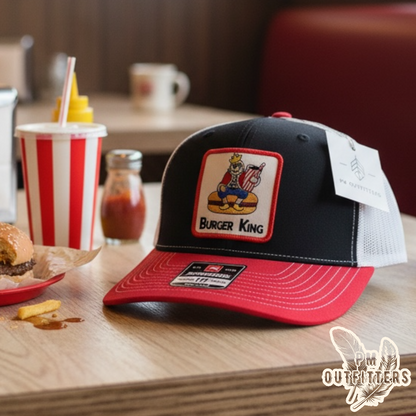 Vintage Burger King Trucker Hat - Black, Red & White Richardson 112