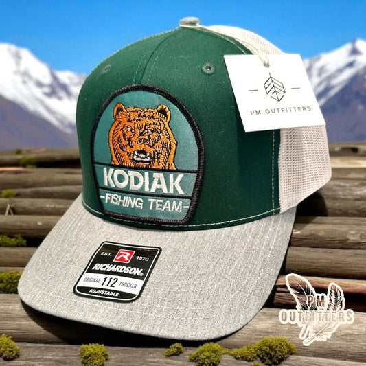 Retro Kodiak Bear Fishing Team Trucker Hat