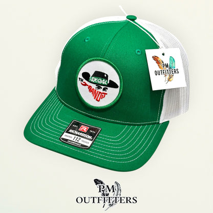 PM Outfitters hang tag Skoal Bandit green white trucker hat