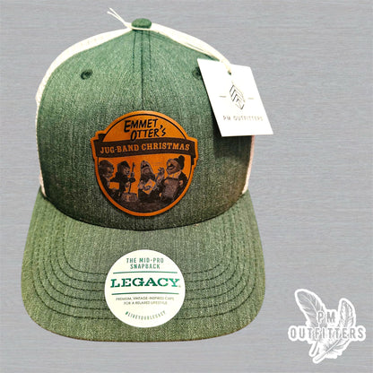 Custom Emmet Otter’s Jugband Christmas  Patch Hat – Green & White Legacy Mid-Pro Snapback | PM Outfitters