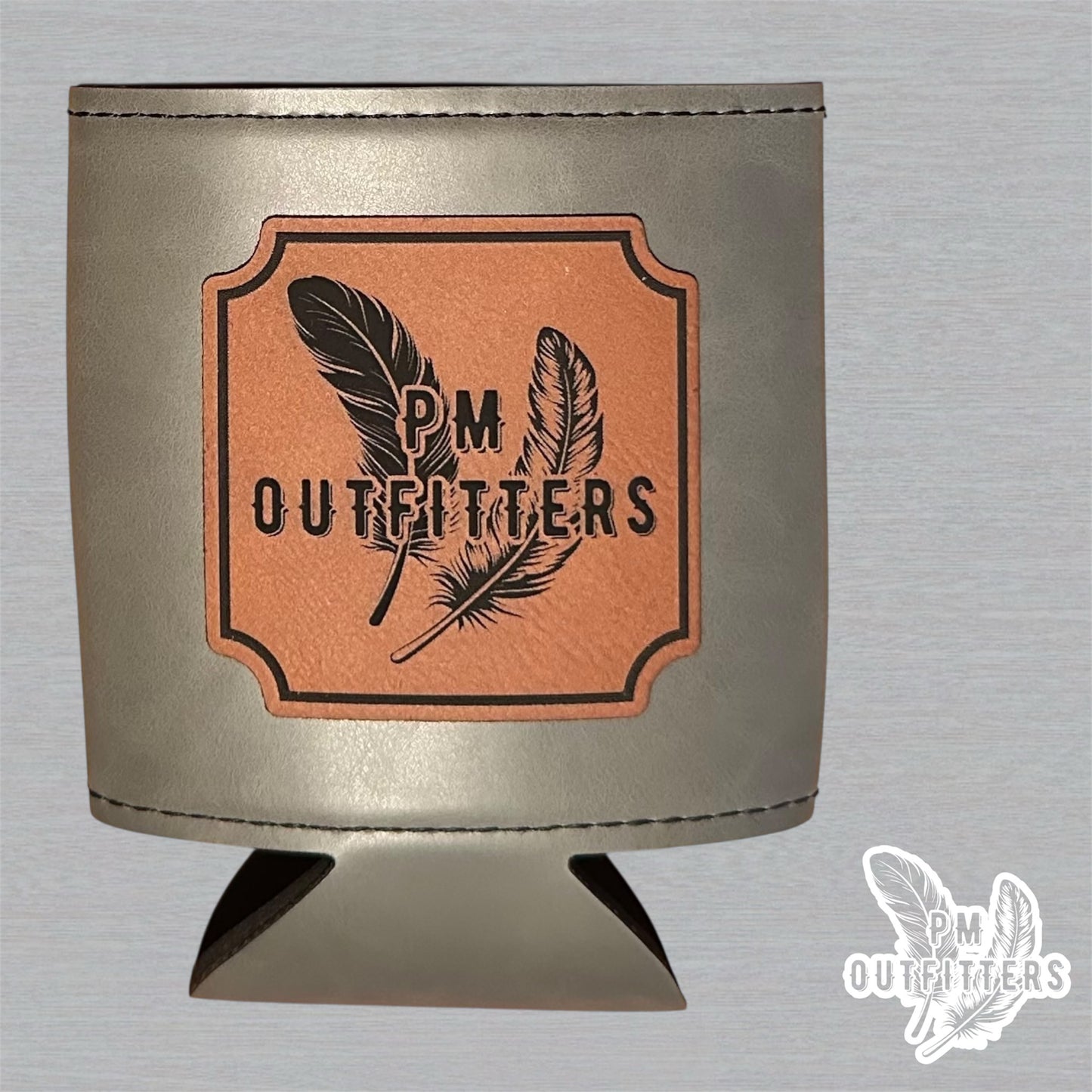 PM Outfitters Custom Laser Engraved Tombstone Doc Holliday “I’m In My Prime” Premium Leatherette Can Cooler - Gray Koozie