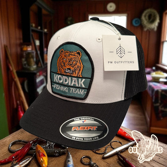 Retro Kodiak Bear Fishing Team FlexFit Hat