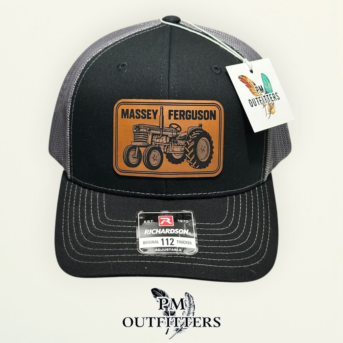 Massey Ferguson trucker hat charcoal mesh back Richardson 112