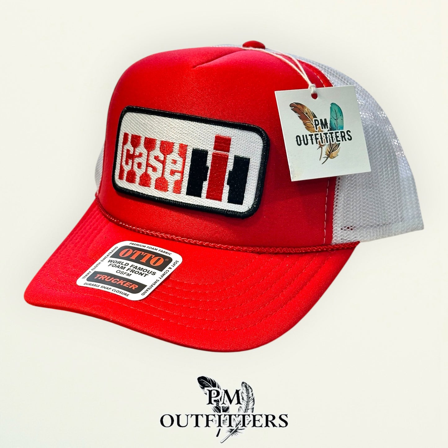 Case IH Trucker Hat – PM Outfitters Farm Equipment Patch | Otto Foam Front Red & White