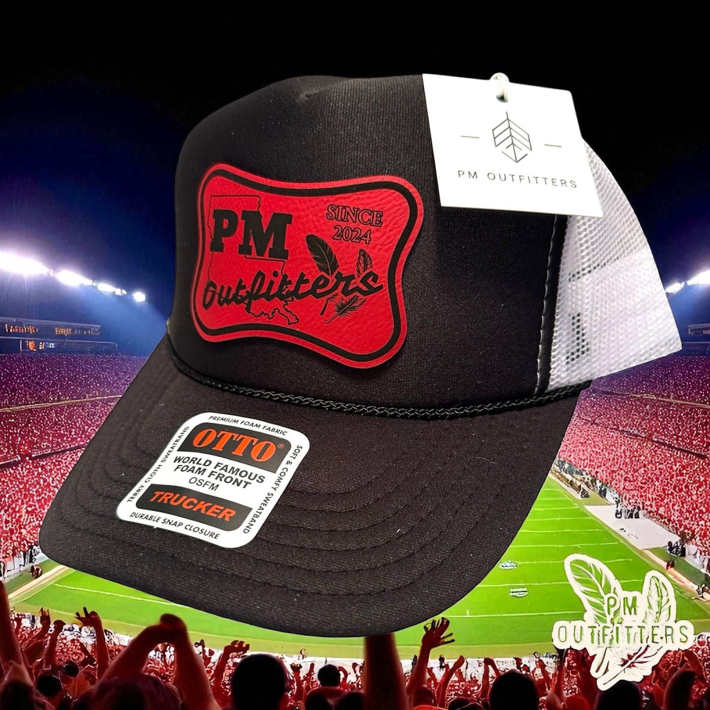 PM Outfitters UL Lafayette Logo Design Foam Front Rope Trucker Hat