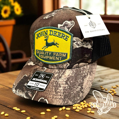 Vintage John Deere Tractors Realtree Excape Camo Trucker Hat