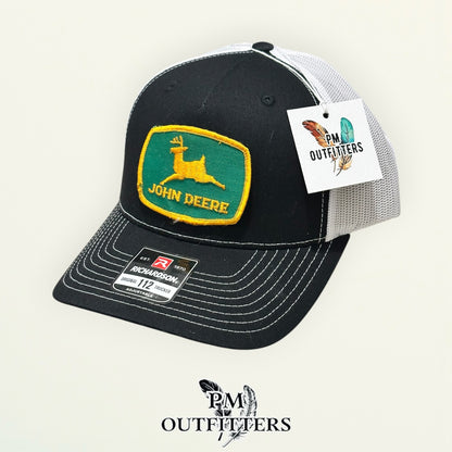 John Deere True Vintage Patch Trucker Hat – PM Outfitters | Richardson 112 Black White Authentic Farm Heritage Collectible