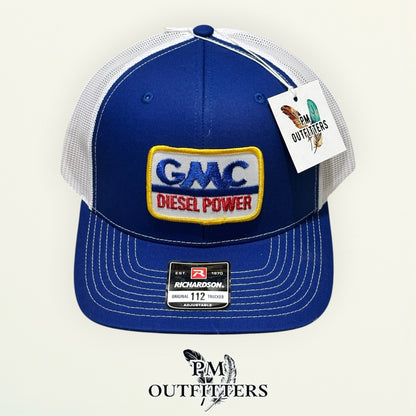 GMC Diesel Power True Vintage Patch Trucker Hat – PM Outfitters | Richardson 112 Royal Blue White Authentic Trucking Heritage