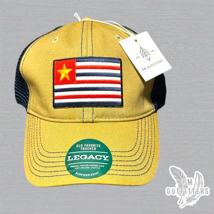 Retro 1861 Louisiana State Flag Patch - Khaki & Navy Legacy Trucker Hat