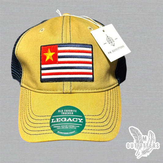 Retro 1861 Louisiana State Flag Patch - Khaki & Navy Legacy Trucker Hat