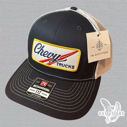 Vintage Chevy Trucks Trucker Hat - Navy & White Richardson 112