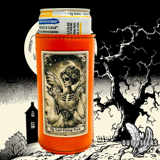 My Last Flying Fuck Tarot Card Custom Design Leatherette Slim Can Koozie