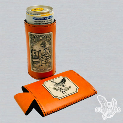 True Crime Junkie Tarot Card Custom Design Leatherette Slim Can Koozie