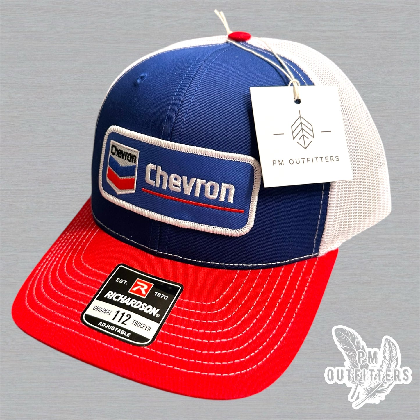 Retro Chevron Gas Logo Richardson Trucker Hat