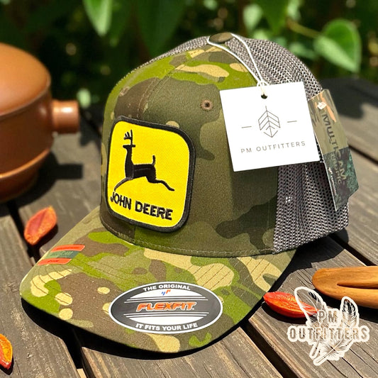 John Deere Retro FlexFit Camo Trucker Hat