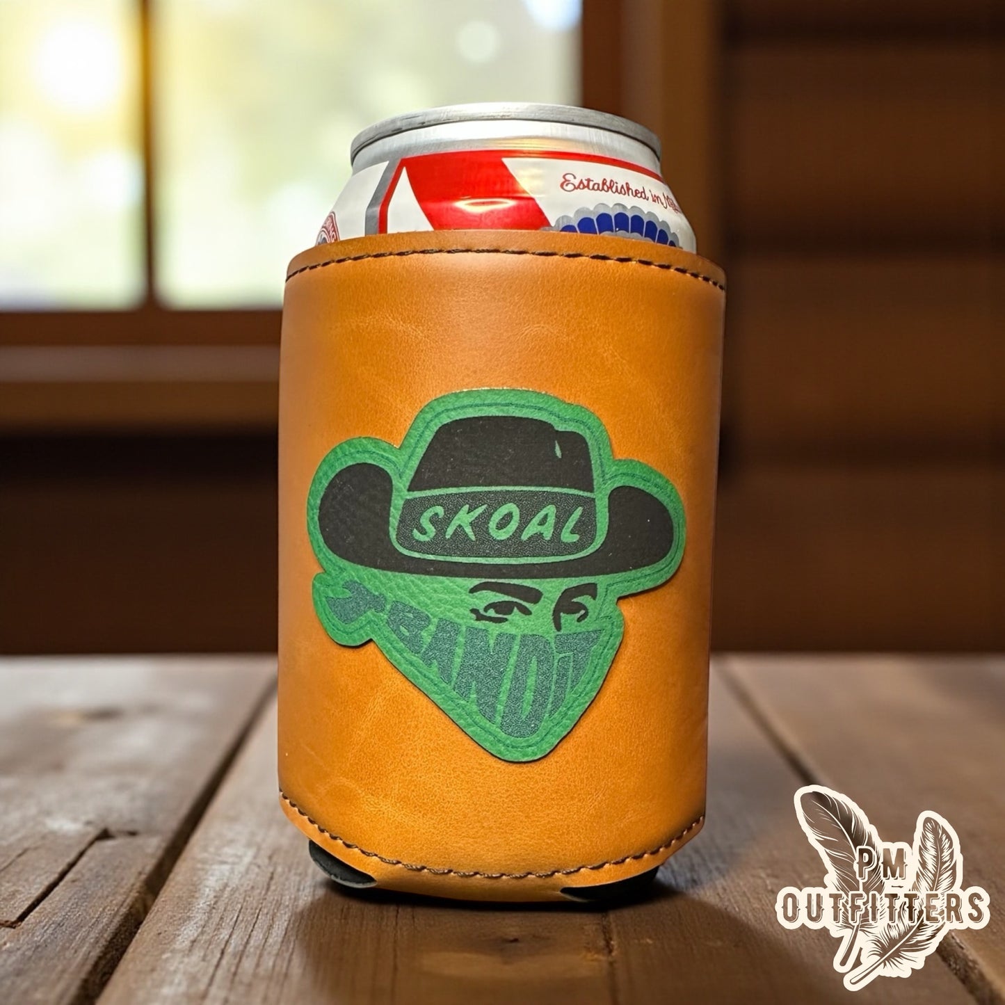 PM Outfitters Custom Laser Engraved Skoal Bandit Premium Leatherette Can Koozie