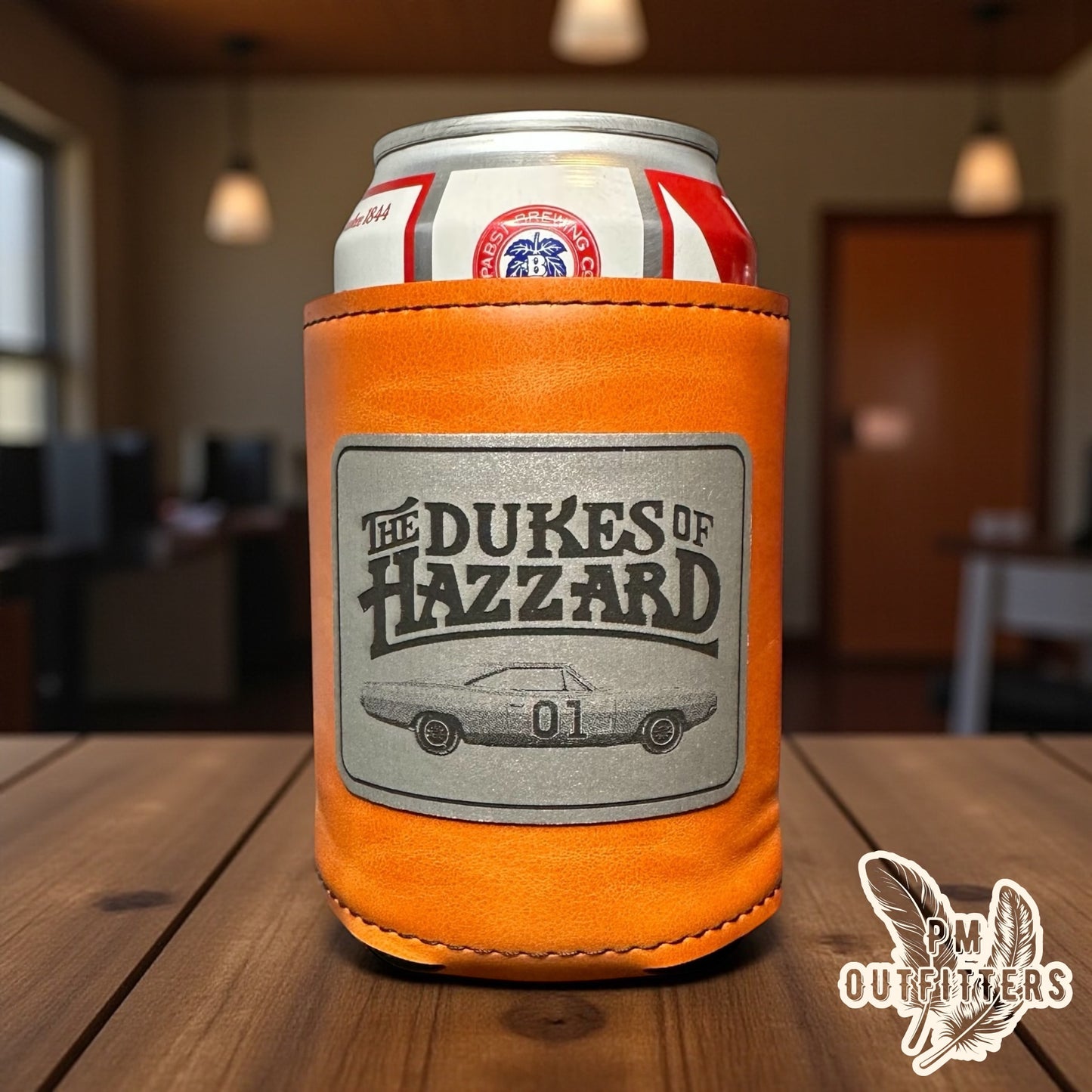 PM Outfitters Custom Laser Engraved The Dukes of Hazzard Premium Leatherette Can Koozie