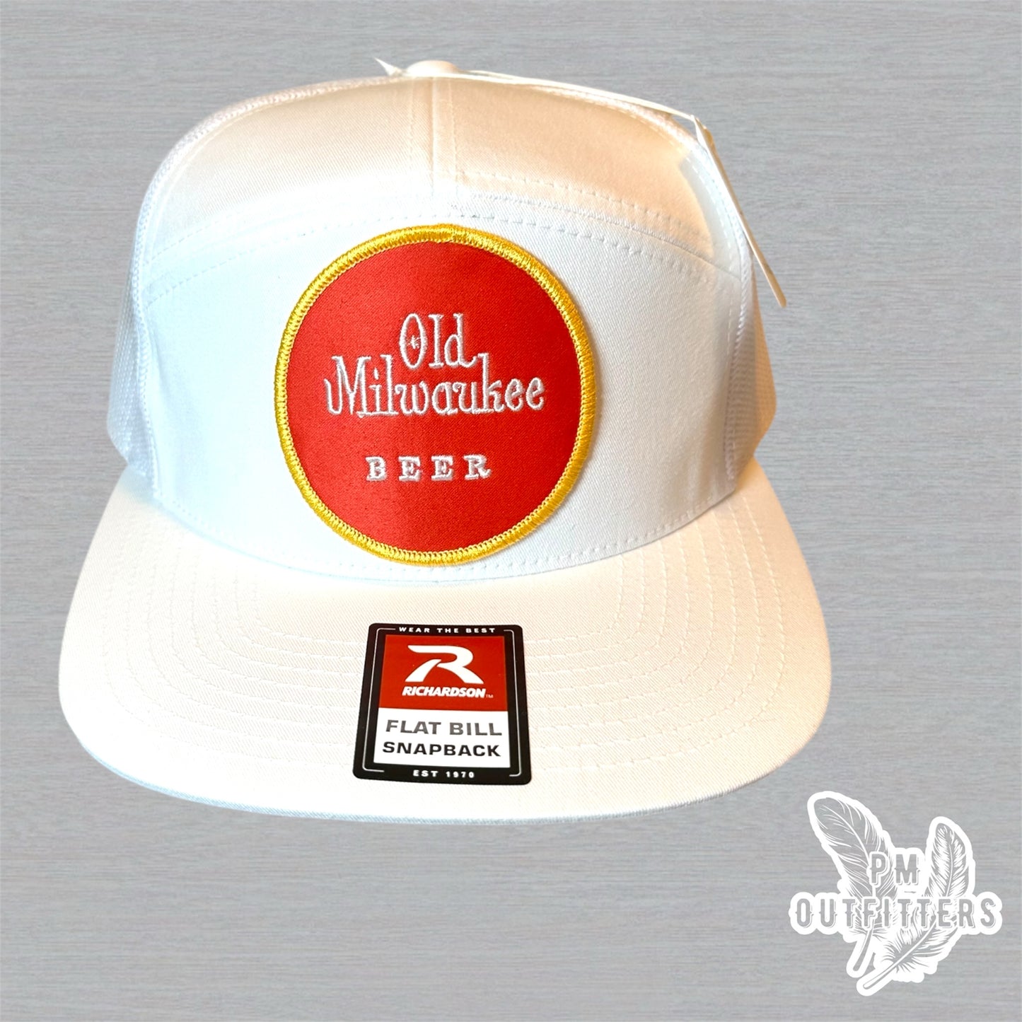 Retro Old Milwaukee Beer Patch 7 Panel Trucker