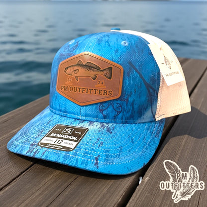 PM Outfitters Custom Logo Speckled Trout Patch | Realtree Fishing Richardson 112 Trucker Hat