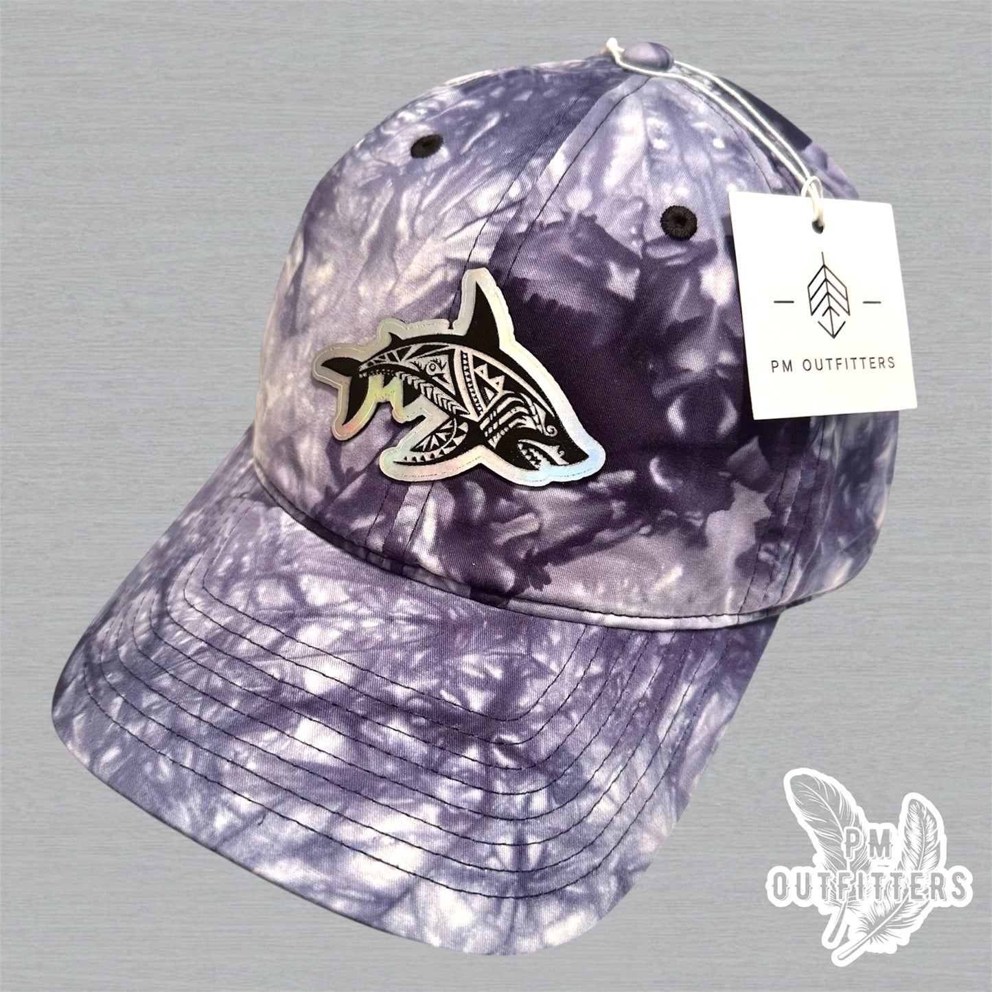 PM Outfitters Custom Design Holographic Tribal Shark Nautical Print Cap