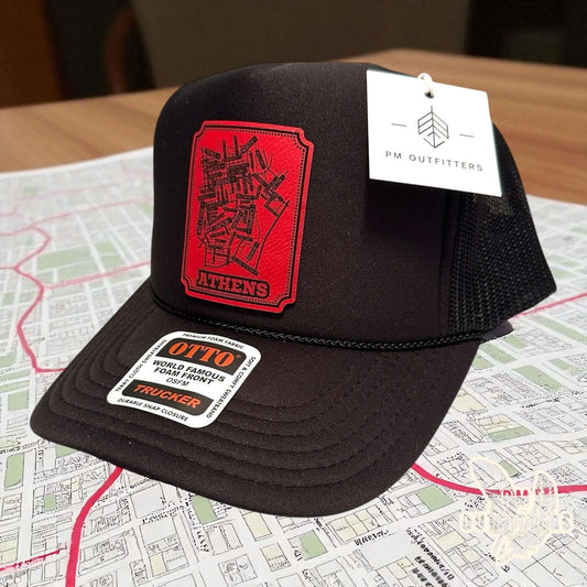 Custom Design University of Georgia Athens Map Foam Front Rope Trucker Hat