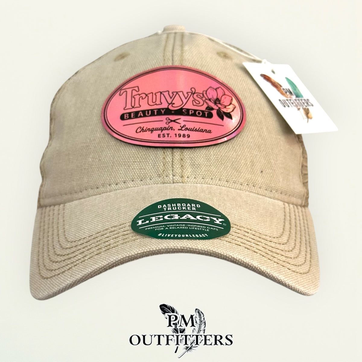 Truvy's Beauty Spot trucker hat beige mesh back Legacy Dashboard