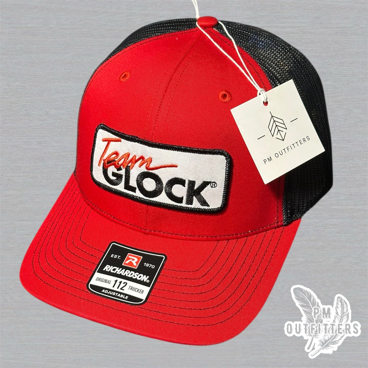 Team Glock Embroidered Patch Richardson 112 Trucker Hat Snapback Cap