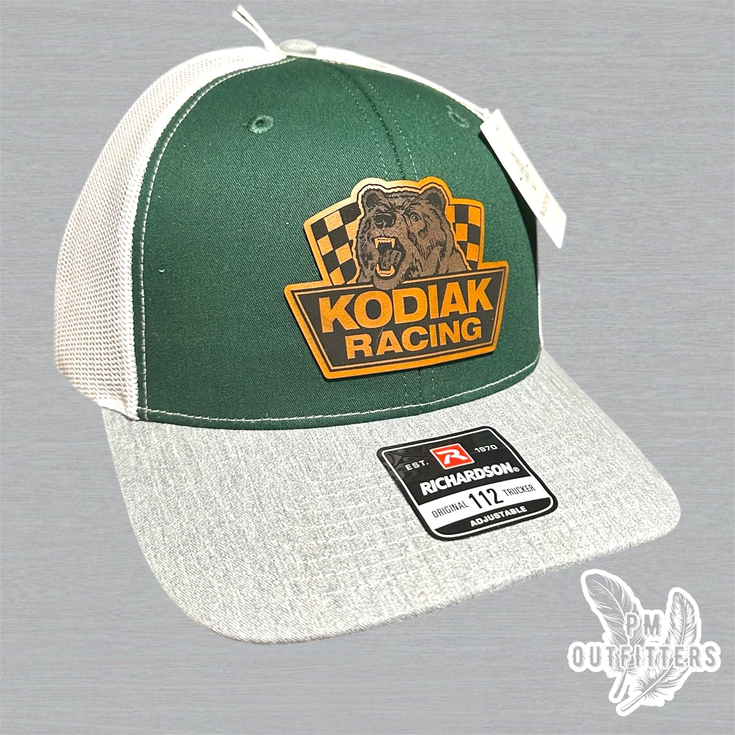 Kodiak Bear Racing Custom Design Retro NASCAR Patch Richardson 112 Trucker Hat