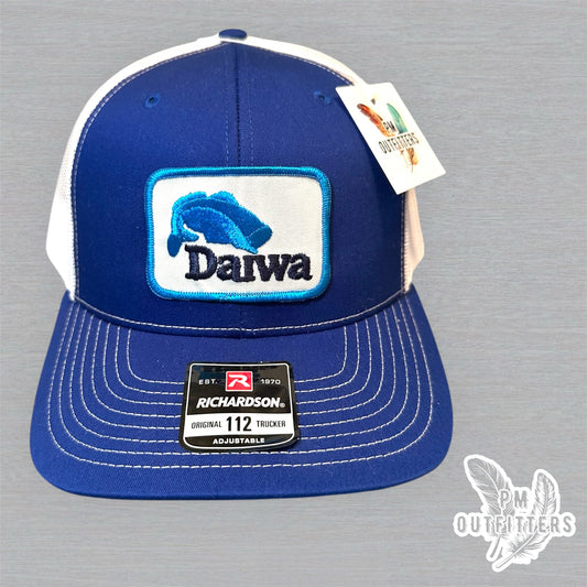 Team Daiwa Vintage Patch Trucker Hat - Richardson 112 Blue White
