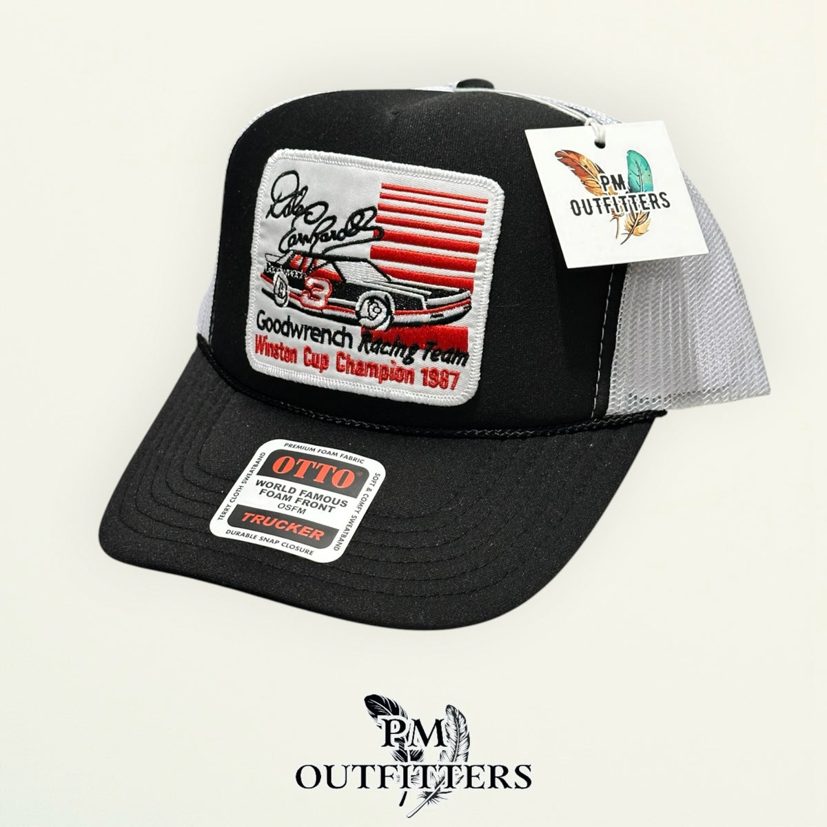 Dale Earnhardt Goodwrench Otto foam front trucker hat interior tag detail