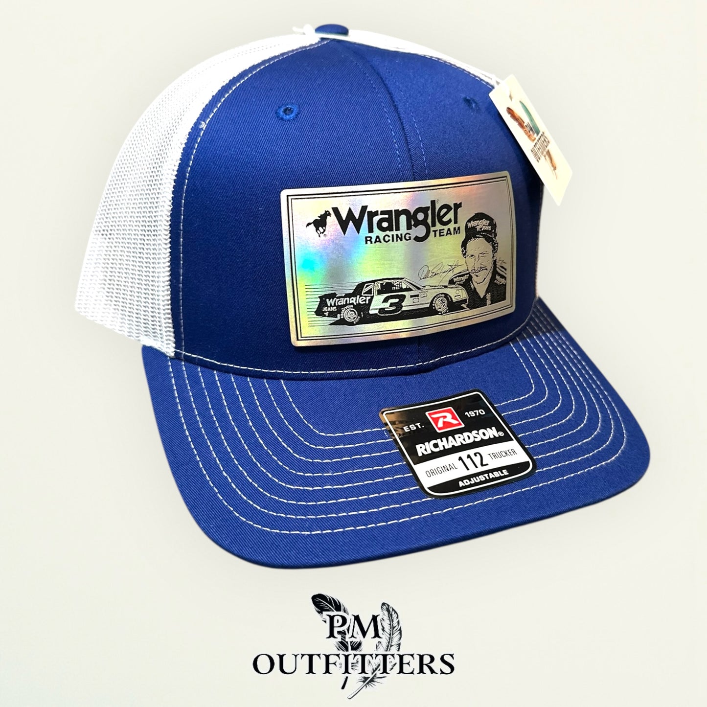 Dale Earnhardt Holographic Wrangler Racing Richardson 112 Trucker Hat Custom