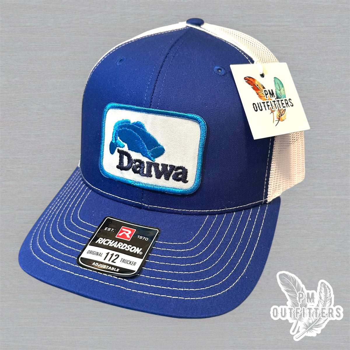 Team Daiwa Vintage Patch Trucker Hat - Richardson 112 Blue White