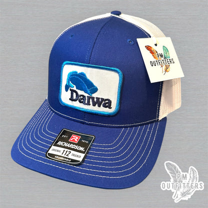 Team Daiwa Vintage Patch Trucker Hat - Richardson 112 Blue White